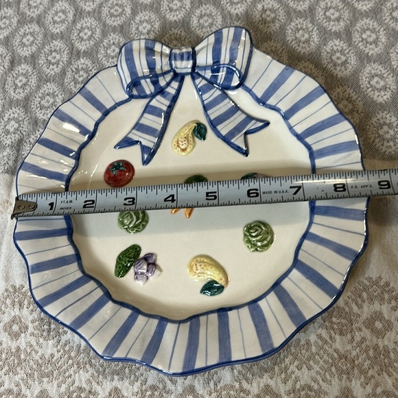 Vintage Fitz and Floyd “Petite Vegetable Bowquet” Canape Plate - Picture 6 of 12
